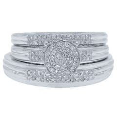 0.34ct 14k White Gold Diamond Trio Set Pave