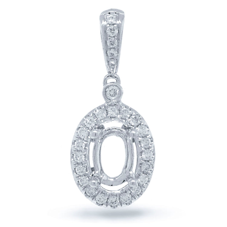 0.15ct 14k White Gold Diamond Semi-mount Pendant