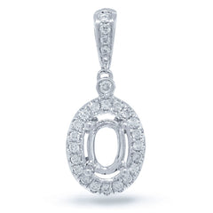 0.15ct 14k White Gold Diamond Semi-mount Pendant