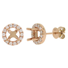 0.43ct 14k Rose Gold Diamond Semi-mount Earring