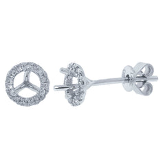 0.11ct 14k White Gold Diamond Semi-mount Earring