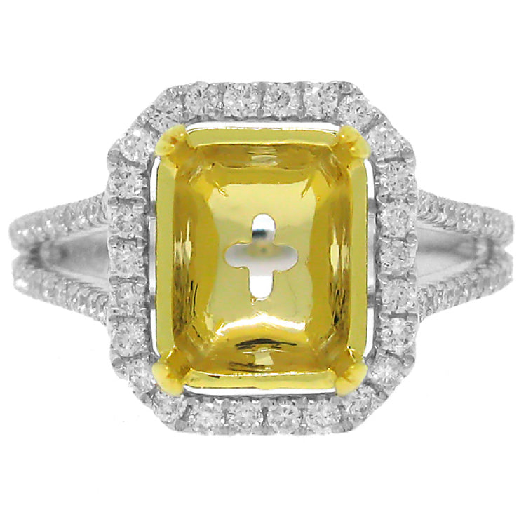 0.59ct 14k Two-tone Gold Diamond Semi-mount Ring