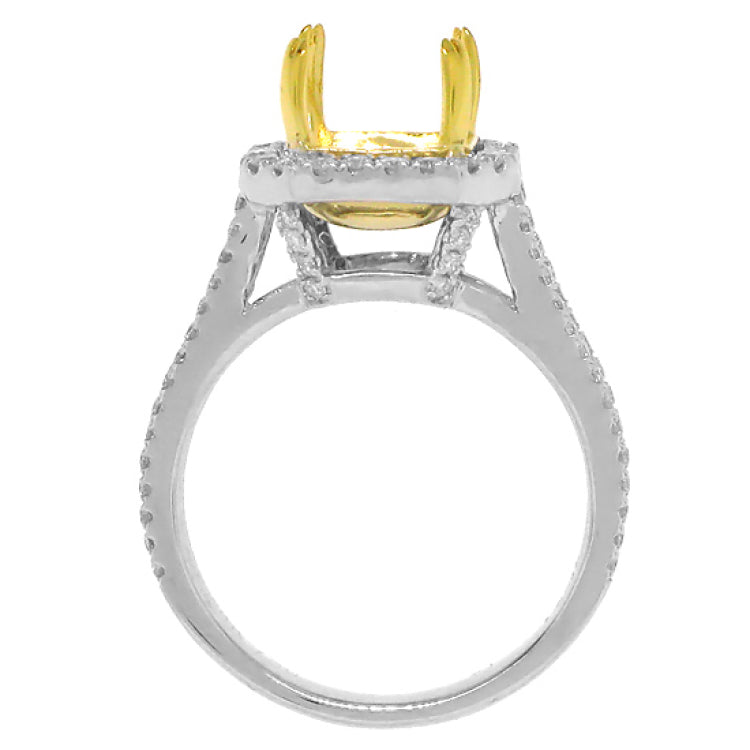 0.59ct 14k Two-tone Gold Diamond Semi-mount Ring