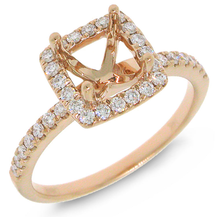 0.34ct 14k Rose Gold Diamond Semi-mount Ring