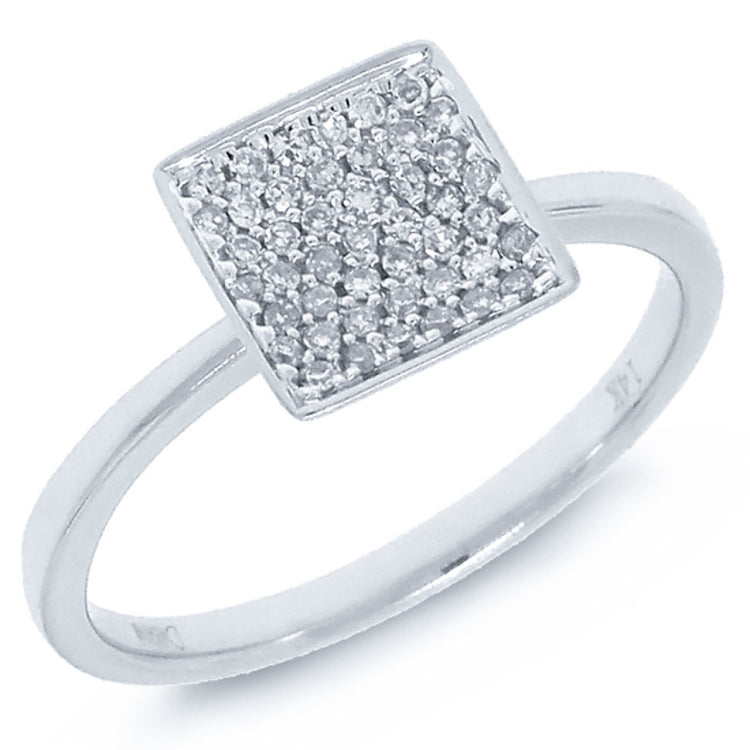 0.16ct 14k White Gold Diamond Pave Lady's Ring