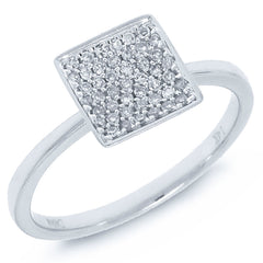 0.16ct 14k White Gold Diamond Pave Lady's Ring
