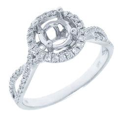 0.26ct 14k White Gold Diamond Semi-mount Ring