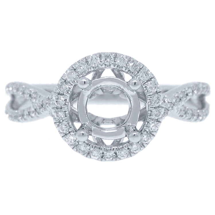 0.26ct 14k White Gold Diamond Semi-mount Ring