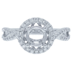0.26ct 14k White Gold Diamond Semi-mount Ring
