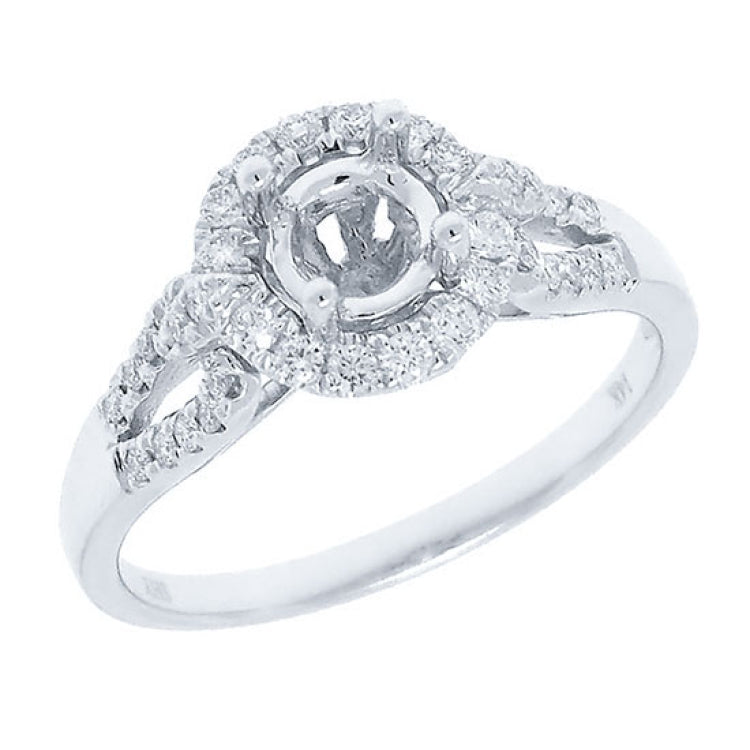 0.29ct 14k White Gold Diamond Semi-mount Ring