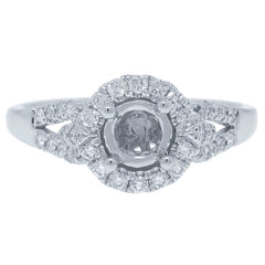 0.29ct 14k White Gold Diamond Semi-mount Ring