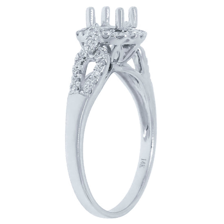 0.29ct 14k White Gold Diamond Semi-mount Ring