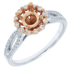 0.36ct 14k Two-tone Rose Gold Diamond Semi-mount Ring