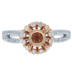 0.36ct 14k Two-tone Rose Gold Diamond Semi-mount Ring