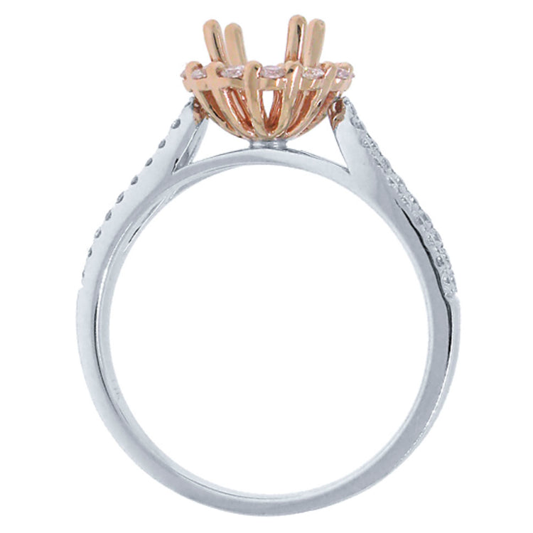 0.36ct 14k Two-tone Rose Gold Diamond Semi-mount Ring