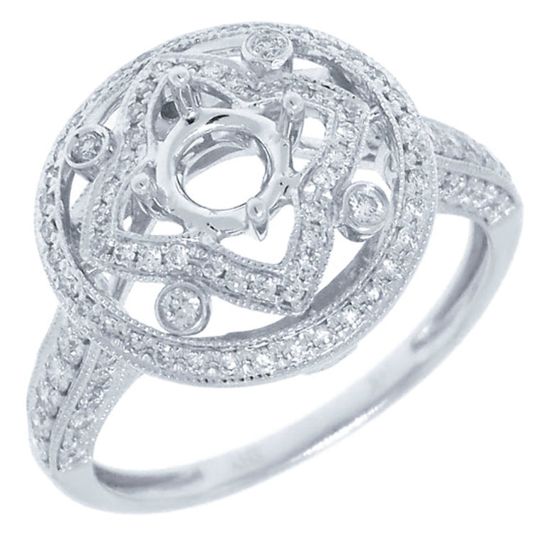 0.66ct 14k White Gold Diamond Semi-mount Ring