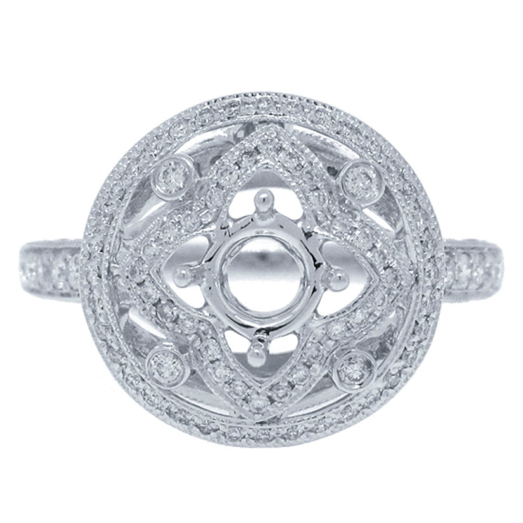 0.66ct 14k White Gold Diamond Semi-mount Ring