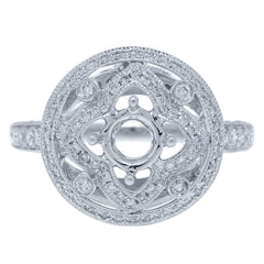 0.66ct 14k White Gold Diamond Semi-mount Ring
