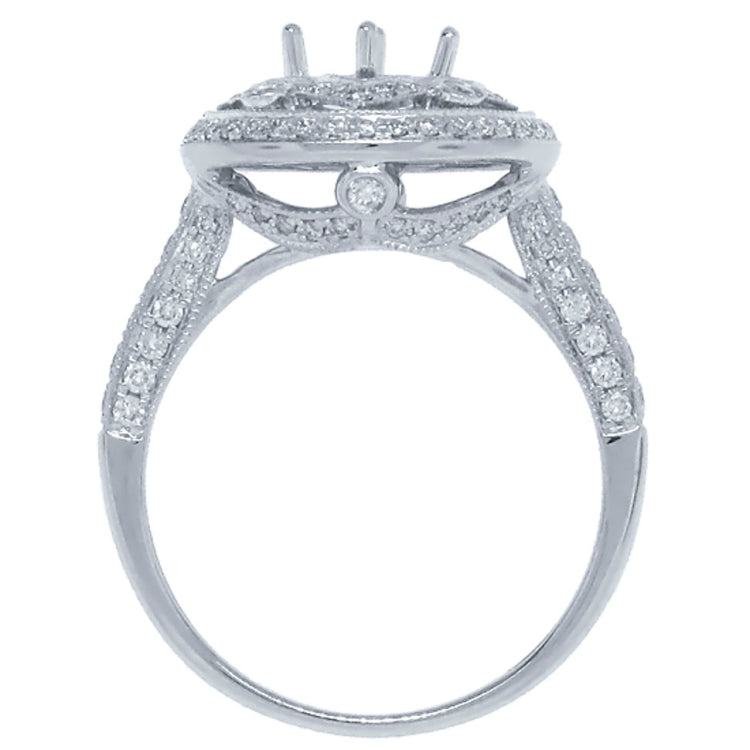 0.66ct 14k White Gold Diamond Semi-mount Ring