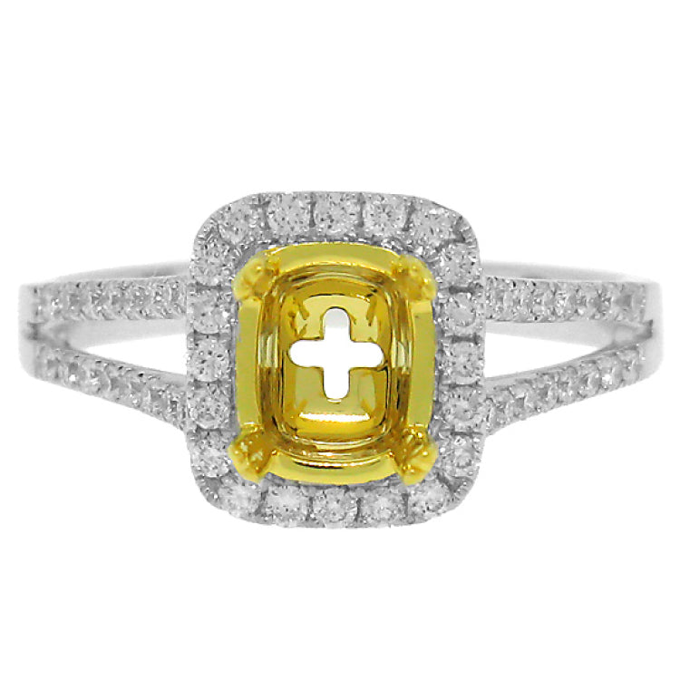 0.45ct 14k Two-tone Gold Diamond Semi-mount Ring