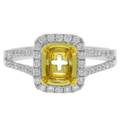 0.45ct 14k Two-tone Gold Diamond Semi-mount Ring