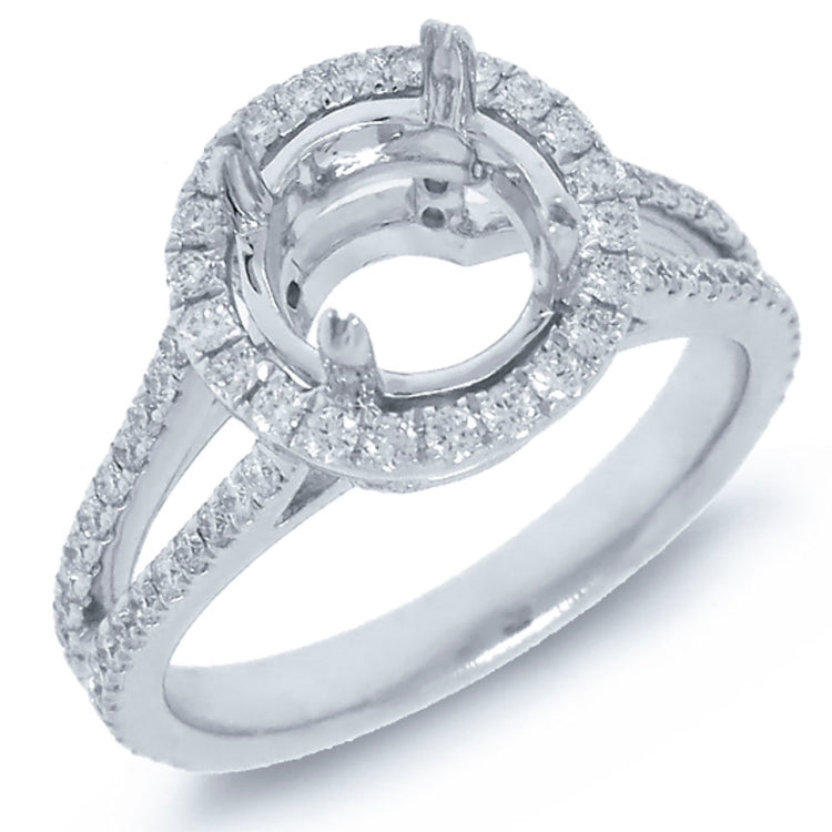 0.68ct 14k White Gold Diamond Semi-mount Ring