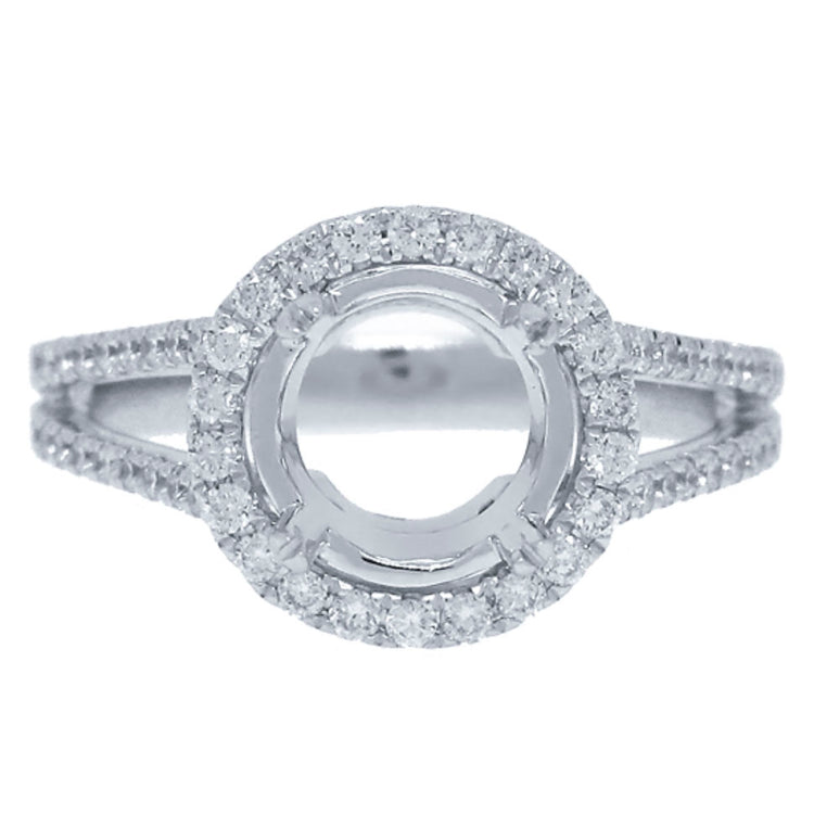 0.68ct 14k White Gold Diamond Semi-mount Ring
