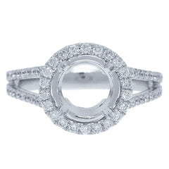 0.68ct 14k White Gold Diamond Semi-mount Ring