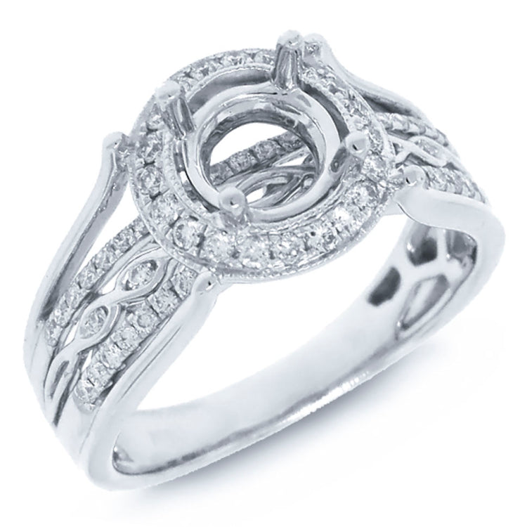 0.45ct 14k White Gold Diamond Semi-mount Ring