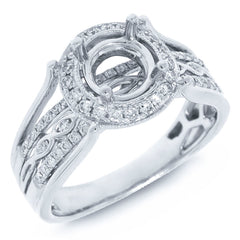 0.45ct 14k White Gold Diamond Semi-mount Ring
