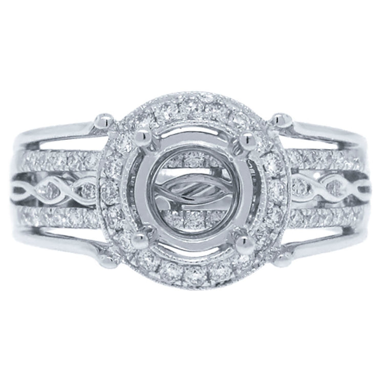 0.45ct 14k White Gold Diamond Semi-mount Ring
