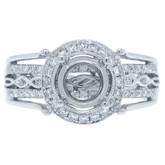 0.45ct 14k White Gold Diamond Semi-mount Ring