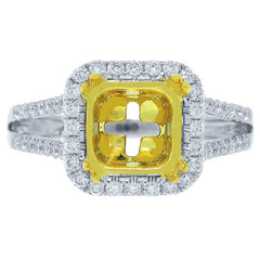 0.36ct 14k Two-tone Gold Diamond Semi-mount Ring
