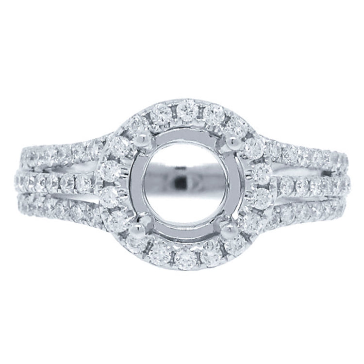 0.54ct 14k White Gold Diamond Semi-mount Ring