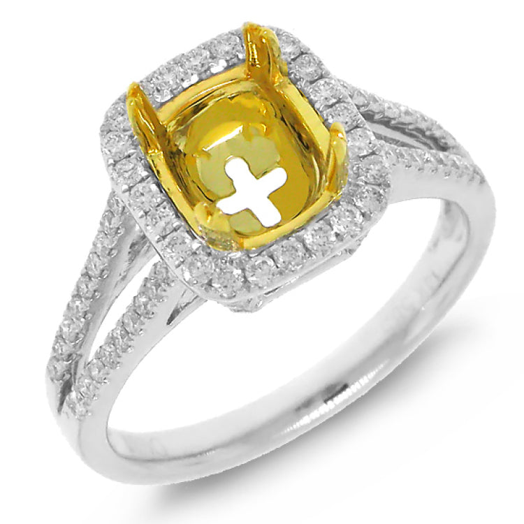 0.47ct 14k Two-tone Gold Diamond Semi-mount ring