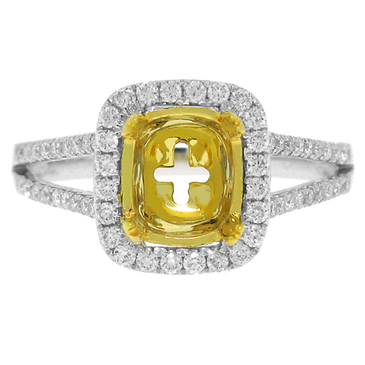 0.47ct 14k Two-tone Gold Diamond Semi-mount ring