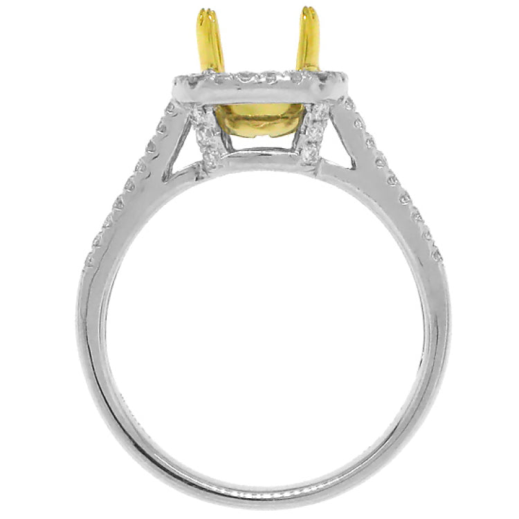 0.47ct 14k Two-tone Gold Diamond Semi-mount ring