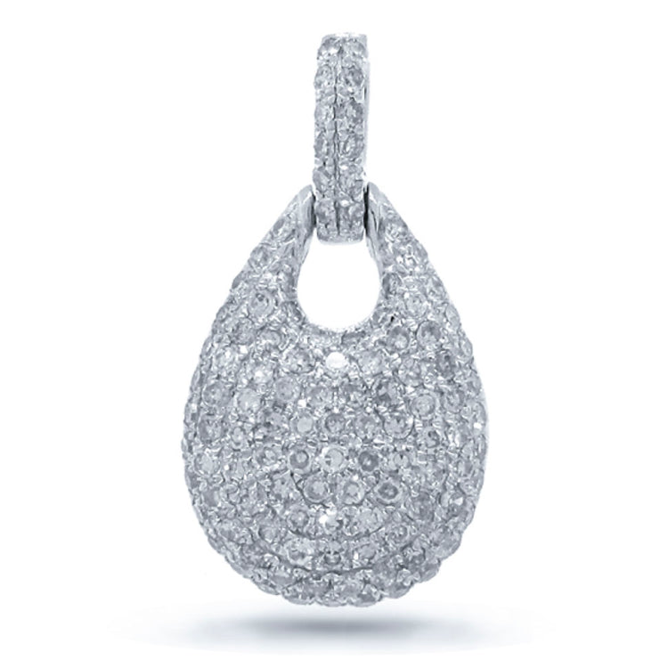 0.46ct 14k White Gold Diamond Pave Pendant