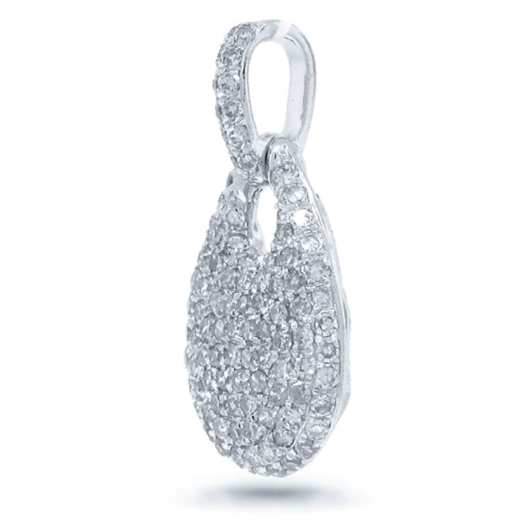 0.46ct 14k White Gold Diamond Pave Pendant