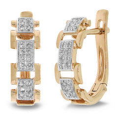 0.19ct 14k Rose Gold Diamond Link Earring