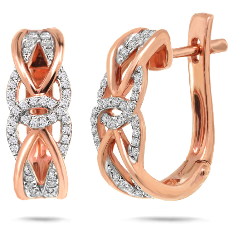 0.20ct 14k Rose Gold Diamond Earring