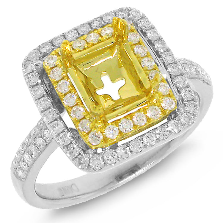 0.57ct 14k Two-tone Gold Diamond Semi-mount Ring