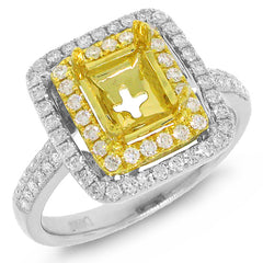 0.57ct 14k Two-tone Gold Diamond Semi-mount Ring