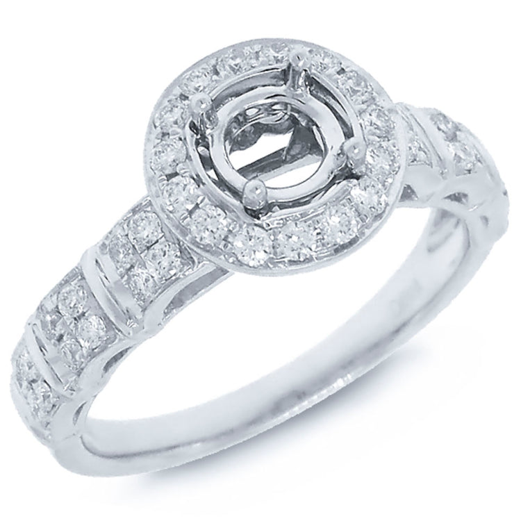 0.40ct 14k White Gold Diamond Semi-mount Ring