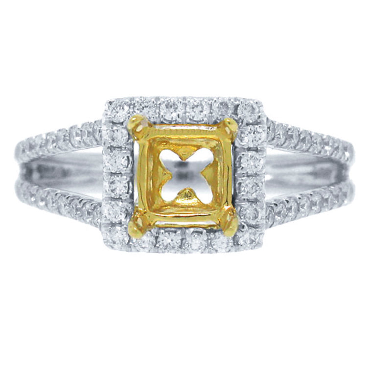 0.46ct 14k Two-tone Gold Diamond Semi-mount Ring