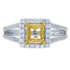 0.46ct 14k Two-tone Gold Diamond Semi-mount Ring
