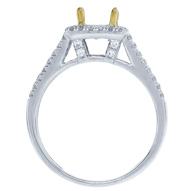 0.46ct 14k Two-tone Gold Diamond Semi-mount Ring
