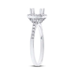 0.30ct 14k White Gold Diamond Semi-mount Ring for 5x5mm Center