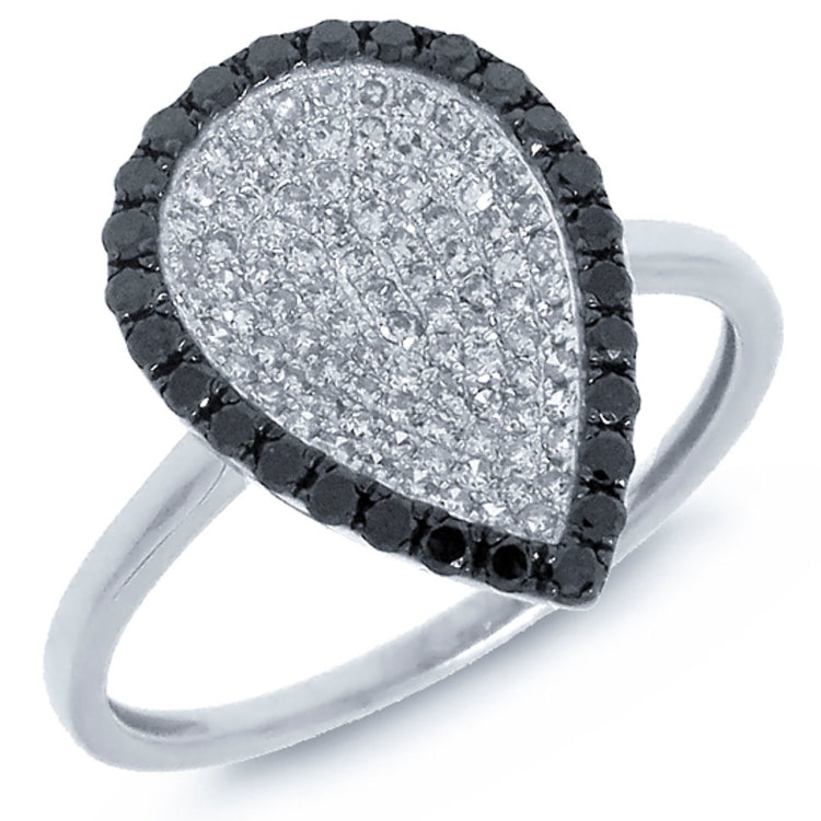 0.50ct 14k White Gold Black & White Diamond Ring