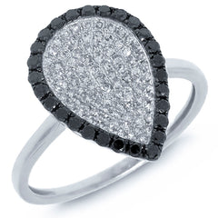 0.50ct 14k White Gold Black & White Diamond Ring